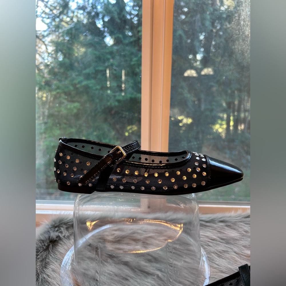 New York and company Stradivarius studded ballet shoes in black size 8 - Picture 4 of 10